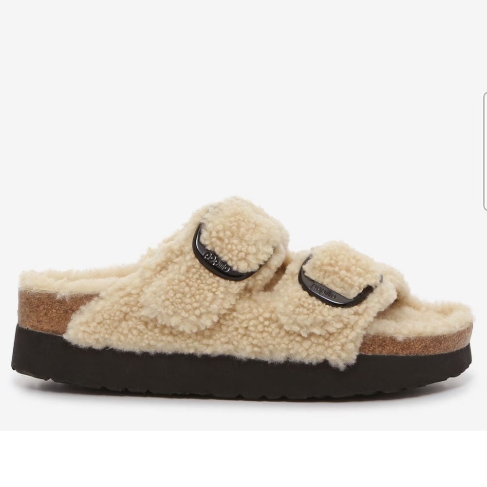 Birkenstock Papillio Big Buckle Shearling Platform Sandal